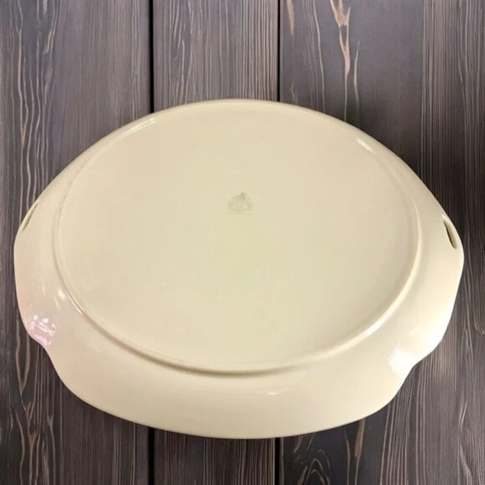 Pickard China Hand Decorated Poinsettia Plate Platter Porcelain USA Holiday VTG‎